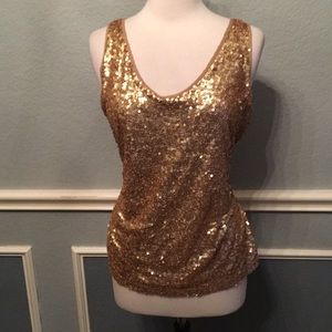 Gold sequin tank!